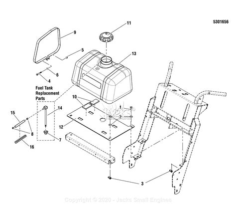 ferris  hd series   mower deck hd parts diagram  fuel tank mount group
