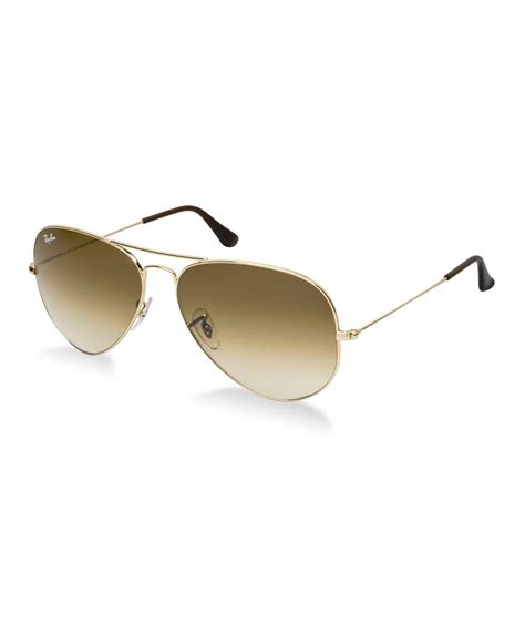 Ray Ban Sunglasses Rb3025 Aviator Gradient In Gold Light Brown