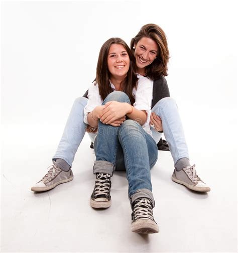 happy teenager and her mother laughing stock image image