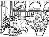 Mucche Stalla Mungitura Fattoria Mungere Vacche sketch template