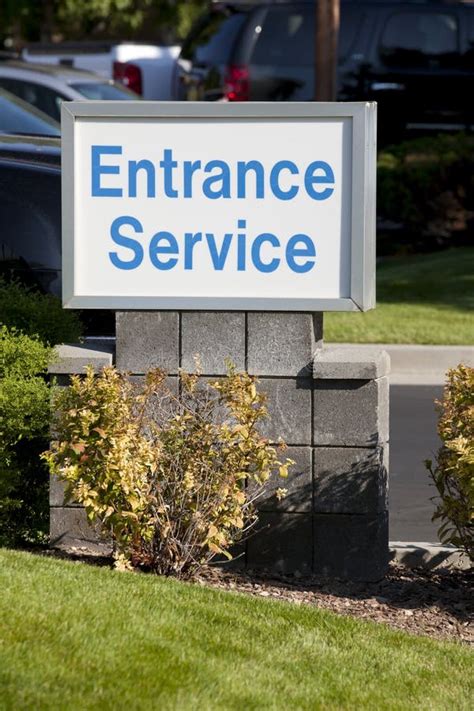 service entrance sign stock image image  grass sign