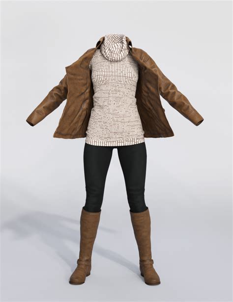 dforce winter trendy outfit for genesis 8 female s daz 3d
