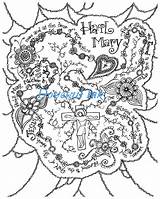 Mary Coloring Pages Printable Getcolorings Hail sketch template