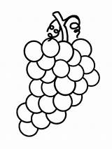 Grapes Coloring Pages Fruit Fruits Grape Cartoon Color Book Printable Vine Kids Clipart Drawing Print Colorir Para Purple Colouring Drawings sketch template