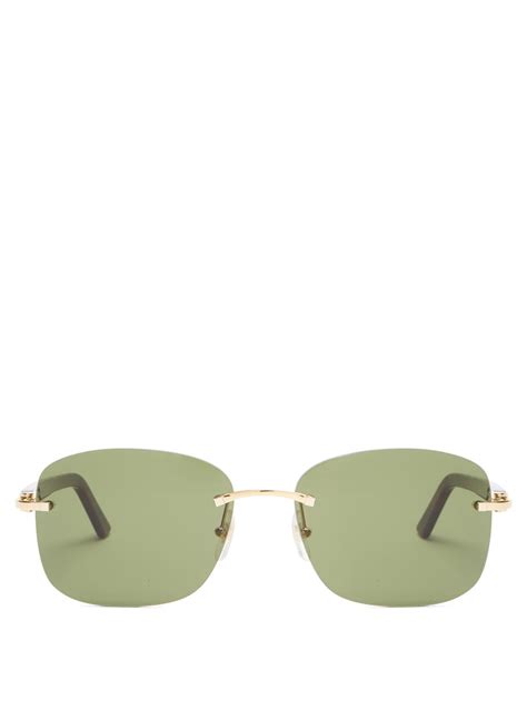 green c décor rimless acetate sunglasses cartier eyewear