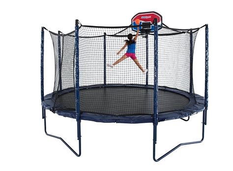 trampoline   basketball hoop  read  purchase backyard fun time  kids