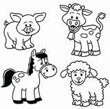 Farm Coloring Pages Animal Animals Preschoolers Printable Getcolorings Color sketch template