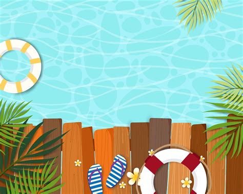 beautiful summer banner and pool poster card download