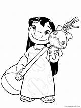Lilo Playing Coloring4free Stitch Coloring Pages Doll Related Posts sketch template