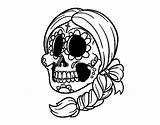 Skull Mexican Braid Coloring Colorear Halloween Coloringcrew sketch template