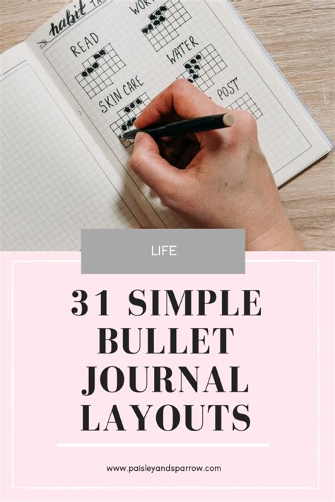 ideas  simple bullet journal layouts paisley sparrow