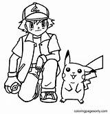 Pikachu Satoshi sketch template