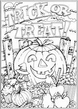 Halloween Coloring Pages Adult Fall Sheets Autumn Adults Kids Books Book Scenes Haven Colouring Creative Coloriage Color Number Printables Dover sketch template