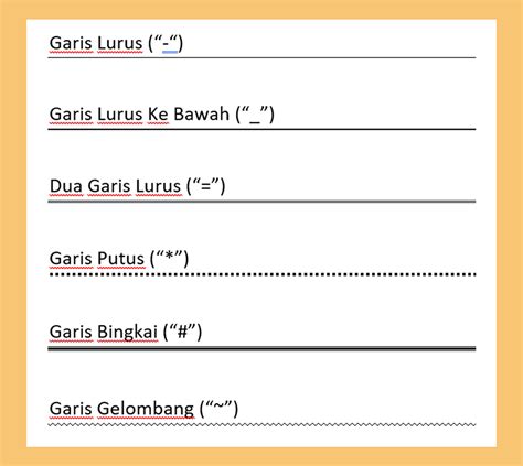 membuat berbagai jenis garis  word  mengaturnya