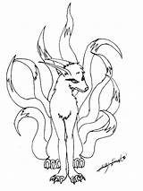 Nine Fox Tailed Coloring Pages Naruto Tails Drawing Getcolorings Printable Color Getdrawings Cloak Easily Deviantart Popular sketch template
