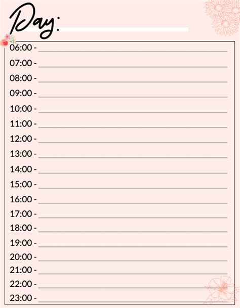 printable daily planner  time slots   life