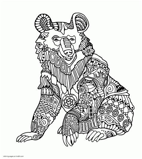 bear coloring page  adults coloring pages printablecom