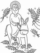 Coloring Palm Jesus Sunday Donkey Jerusalem Pages Cartoon Printable Riding Drawing Rode Into Kids Color Getdrawings Catholic sketch template