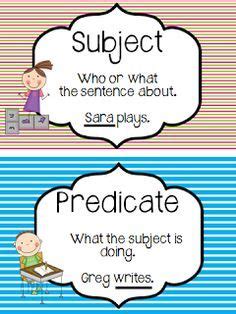images  subjects predicates  pinterest mondays student  anchor charts