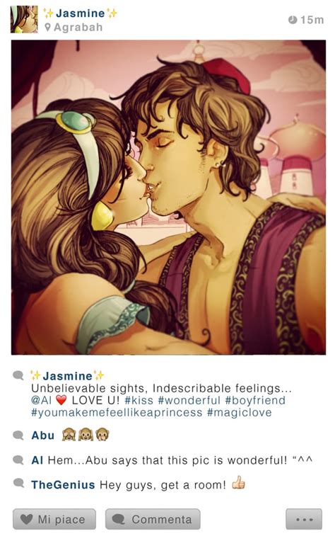 aladdin and jasmine disney characters take selfies on instagram popsugar love and sex photo 1