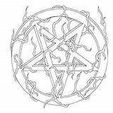 Pentagram Coloring Wiccan sketch template