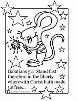 Coloring Pages July Fourth Printable 4th Sunday School Kids Church Crafts Firecracker Mouse Galatians Collection Bible Lessons Christ Scripture Sheets sketch template