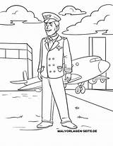 Pilot Berufe Malvorlage Ausmalbild sketch template