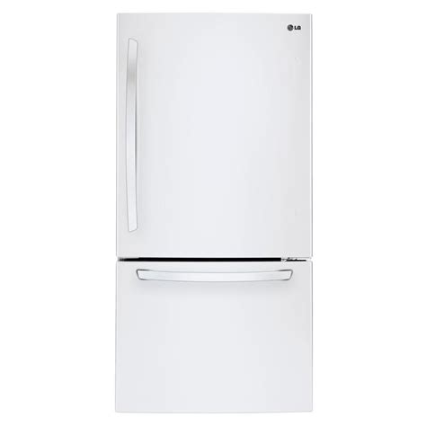 lg electronics  cu ft bottom freezer refrigerator  smooth white