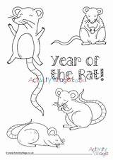Colouring Rat Year Village Activity Explore Pages sketch template