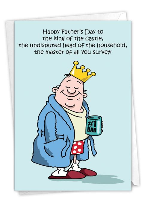 J0239 Jumbo Funny Fathers Day Card King Of The Castle With Matching