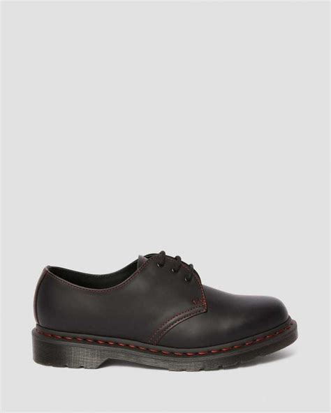 dr martens dress shoes  contrast stitch smooth leather oxford shoes black smooth womens