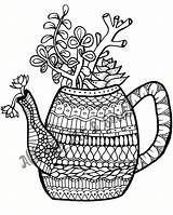 Planter Teapot sketch template