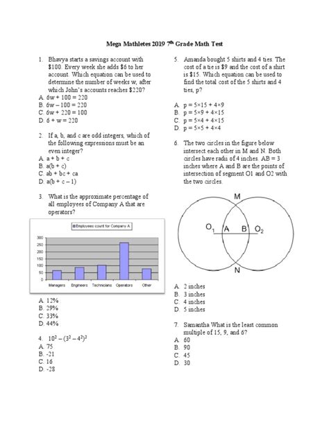 p  grade math test  area elementary mathematics