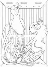 Gioel Gabbia Incatenati Coloradisegni Pappagalli Gioiel Colorear Estinzione Parrots sketch template