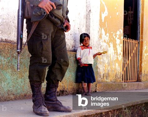 image   mayan indian girl stands   mexican soldier