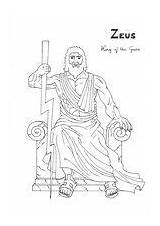 Zeus Coloring Mythology Galery Mitologia Grega Romana Salvo sketch template