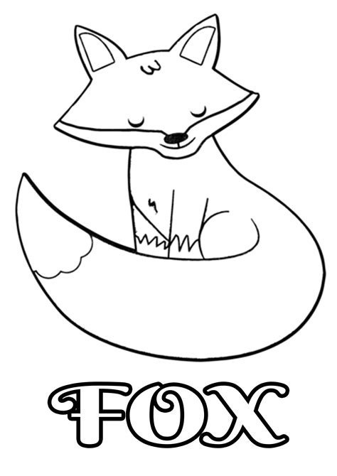 fox coloring cartoon  text bubakidscom