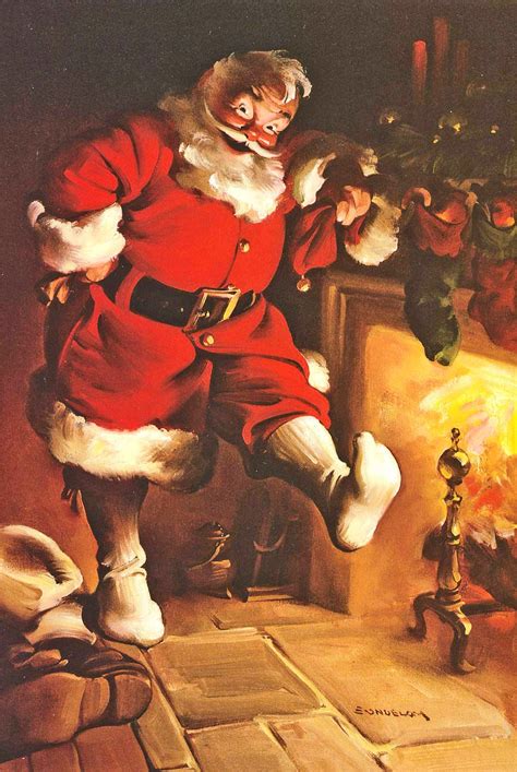 santa clause  haddon sundblom vintage christmas cards christmas
