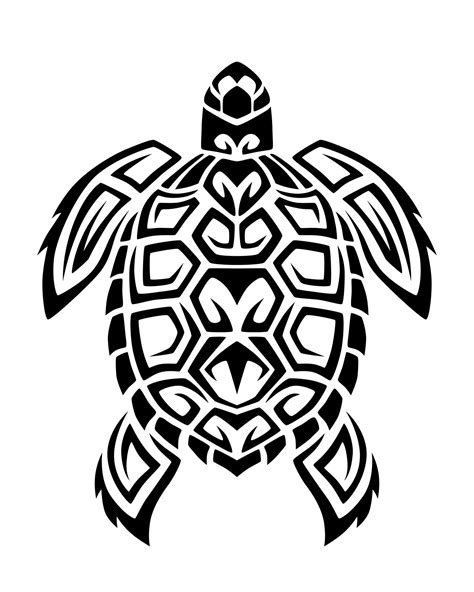 sea turtle  maori tattoo tribal style black  white sketch  logo