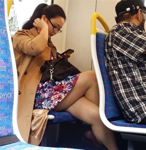 candid street pantyhose tights 015 asian on the train
