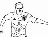 Iniesta Coloring Team Spain Football National Colorear Pages Coloringcrew sketch template