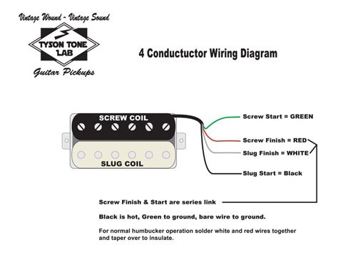 conductor humbucker pickup wiring diagram tyson tone lab guitar pickups