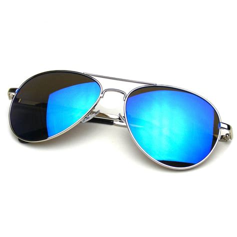flash mirror sunglasses mirrored lens premium metal frame aviator