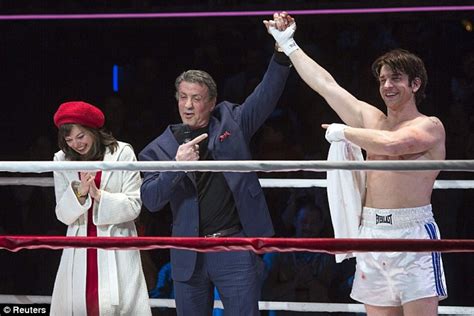 sylvester stallone finds himself in the boxing ring with adrian at