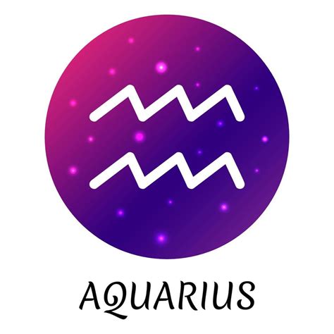zodiac sign aquarius isolated vector icon zodiac symbol  starry