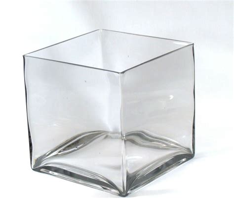 Clear Large Square Glass Vase Cube 8 Inch 8 X 8 X 8