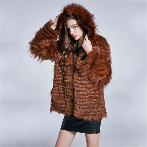 buy 60cm real fox fur coat women brown coats fox fur