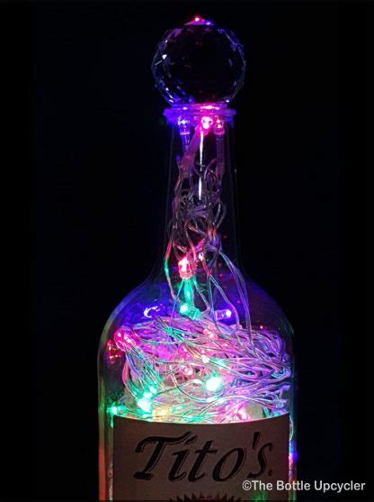 Upcycled Titos Vodka Mood Therapy Liquor Bottle Light W 100 Multi