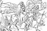 Coloring Donkey Mary Pages Joseph Bethlehem Journey Color sketch template