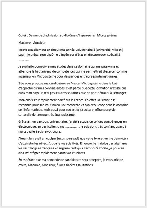 lettre de motivation campus france economie les universites